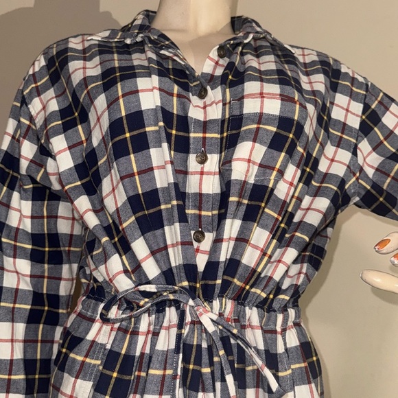 Uniqlo Plaid Flannel Drawstring Waist Dress - Picture 17 of 17